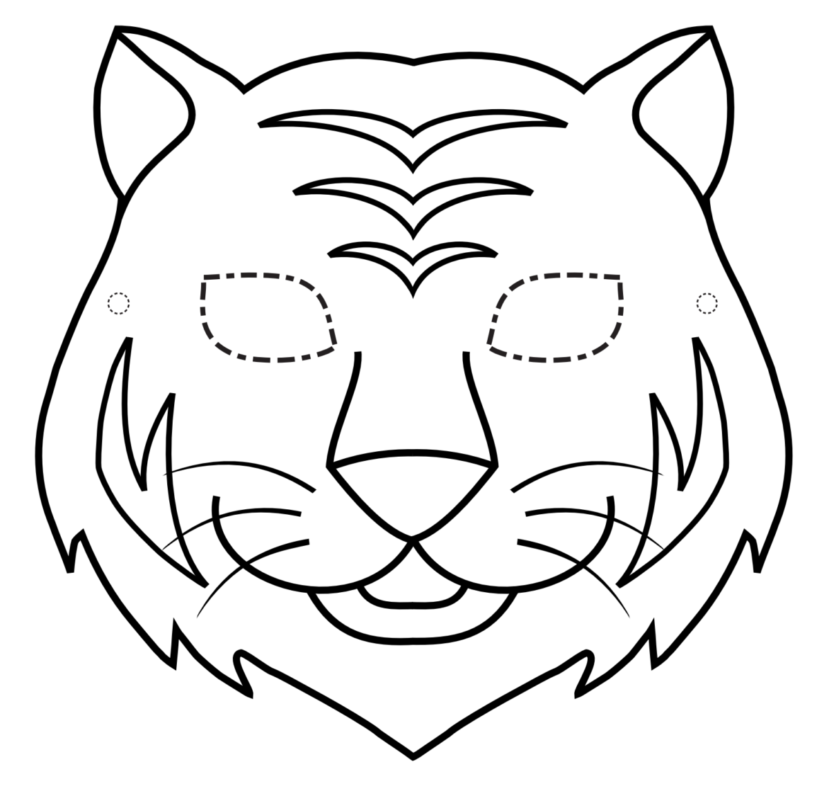 Maschera da stampare e colorare Tigre